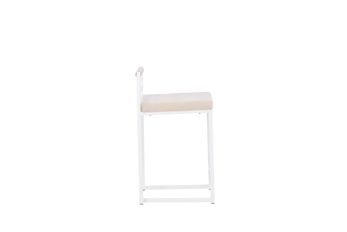Bar stool Crystal - with beige velvet look