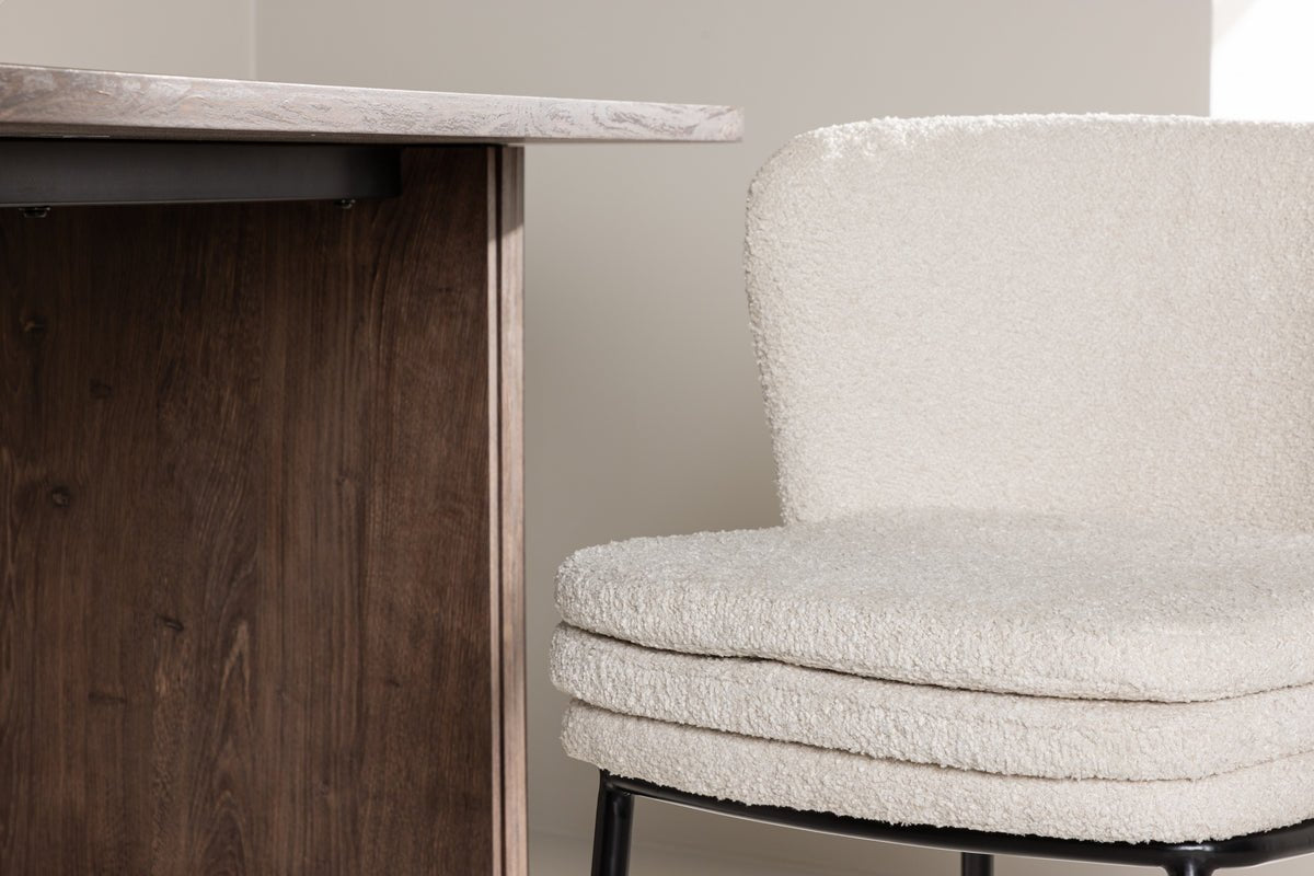 2-piece set - Chair Antonia with soft bouclé seat surface