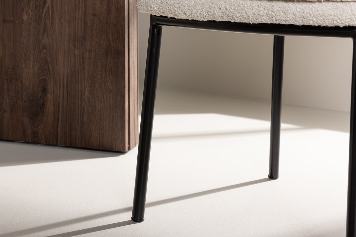 2-piece set - Chair Antonia with soft bouclé seat surface