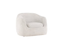Armchair Elias - in light gray with rounded shapes