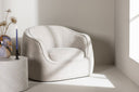 Armchair Elias - in light gray with rounded shapes