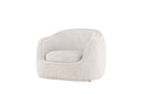 Armchair Elias - in light gray with rounded shapes