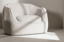 Armchair Elias - in light gray with rounded shapes
