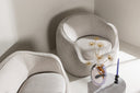 Armchair Elias - in light gray with rounded shapes