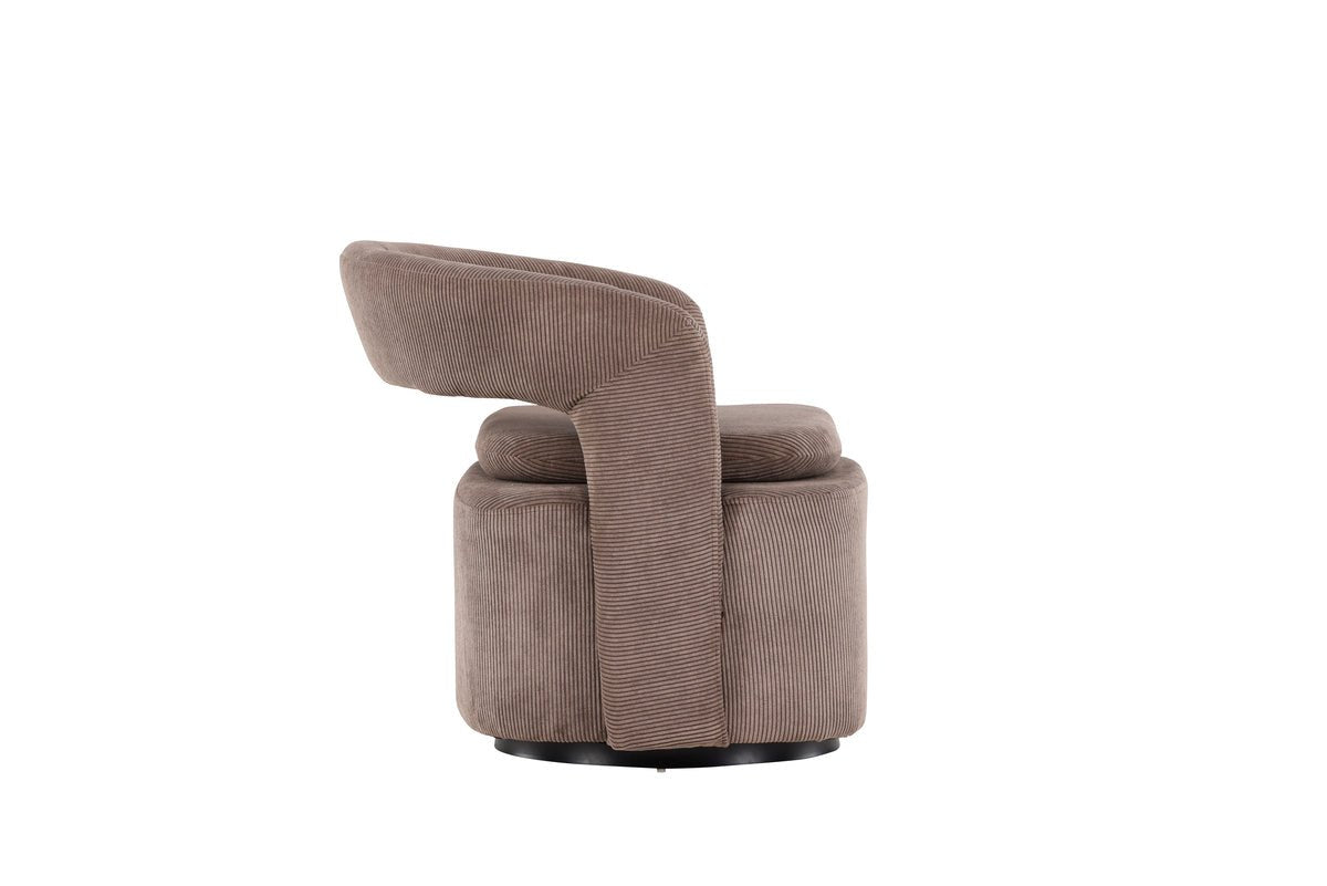 Armchair Velina - with brown polyester Manchester fabric