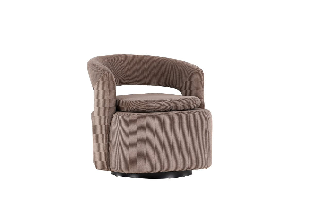 Armchair Velina - with brown polyester Manchester fabric