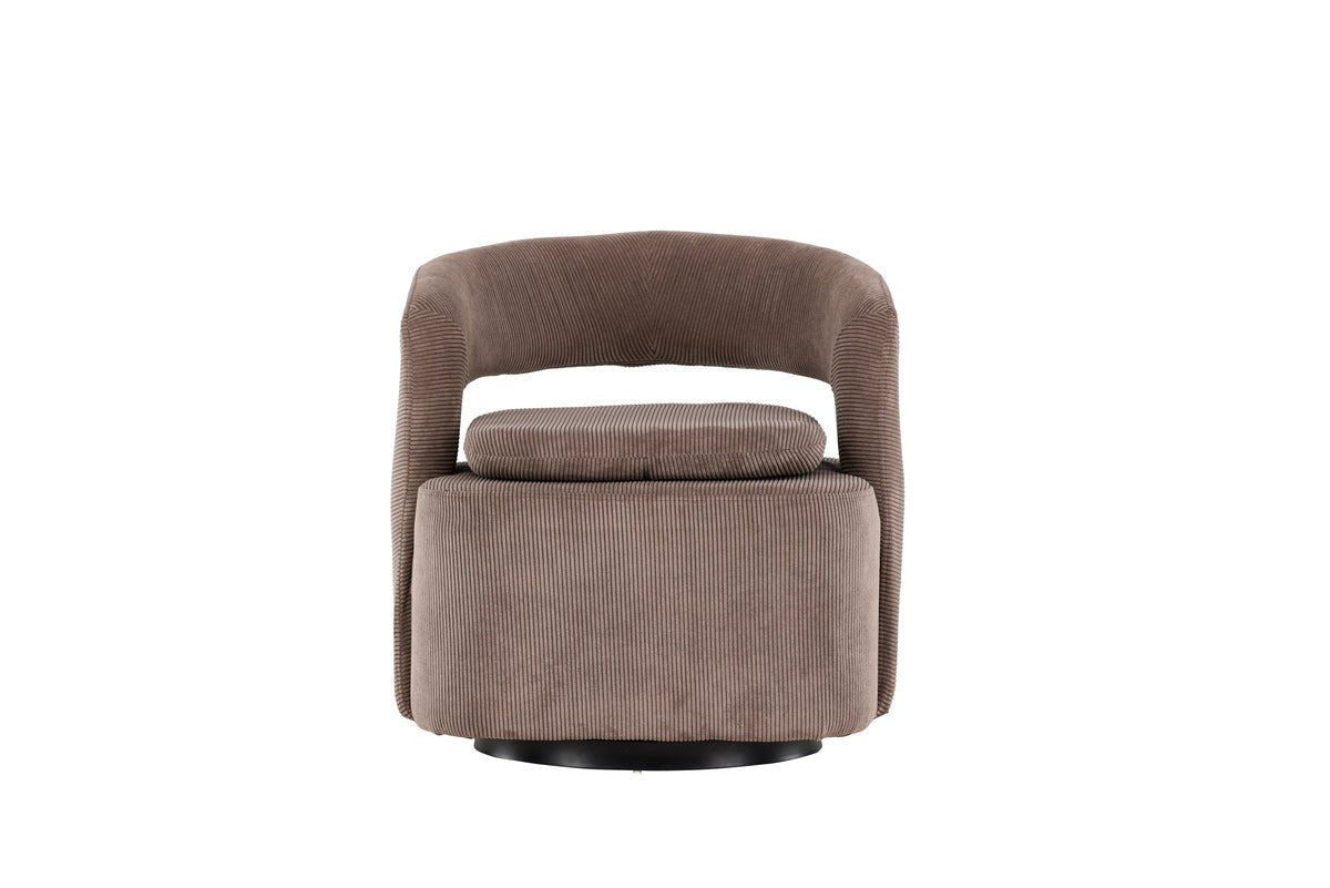 Armchair Velina - with brown polyester Manchester fabric
