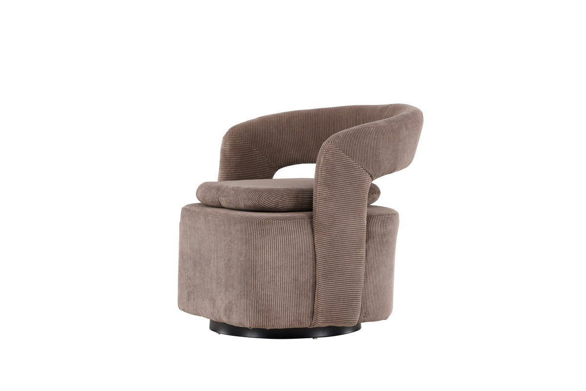 Armchair Velina - with brown polyester Manchester fabric
