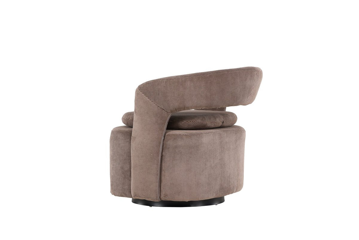 Armchair Velina - with brown polyester Manchester fabric