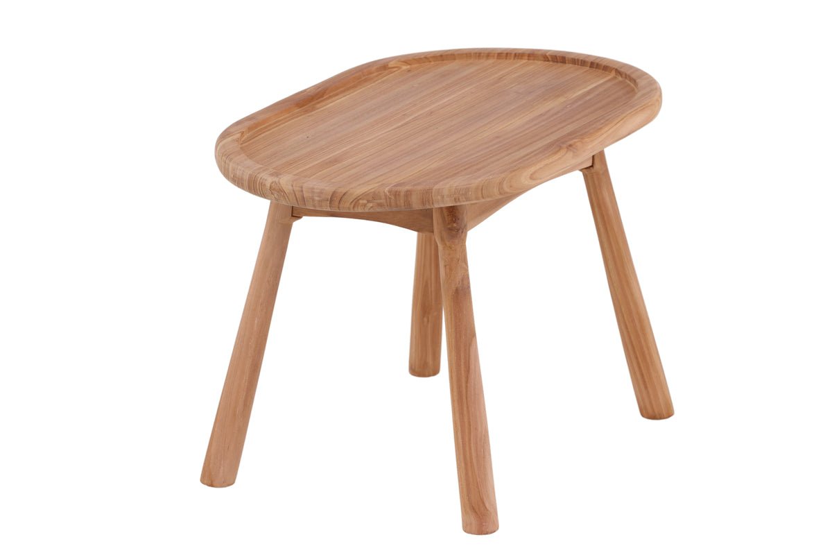 Garden table Maji - a side table in oval shape made of teak wood