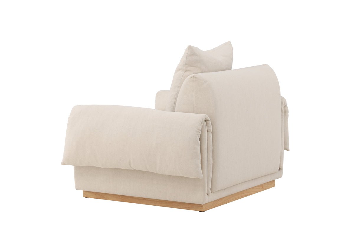 Armchair Möllner - made of oak wood with linen cover
