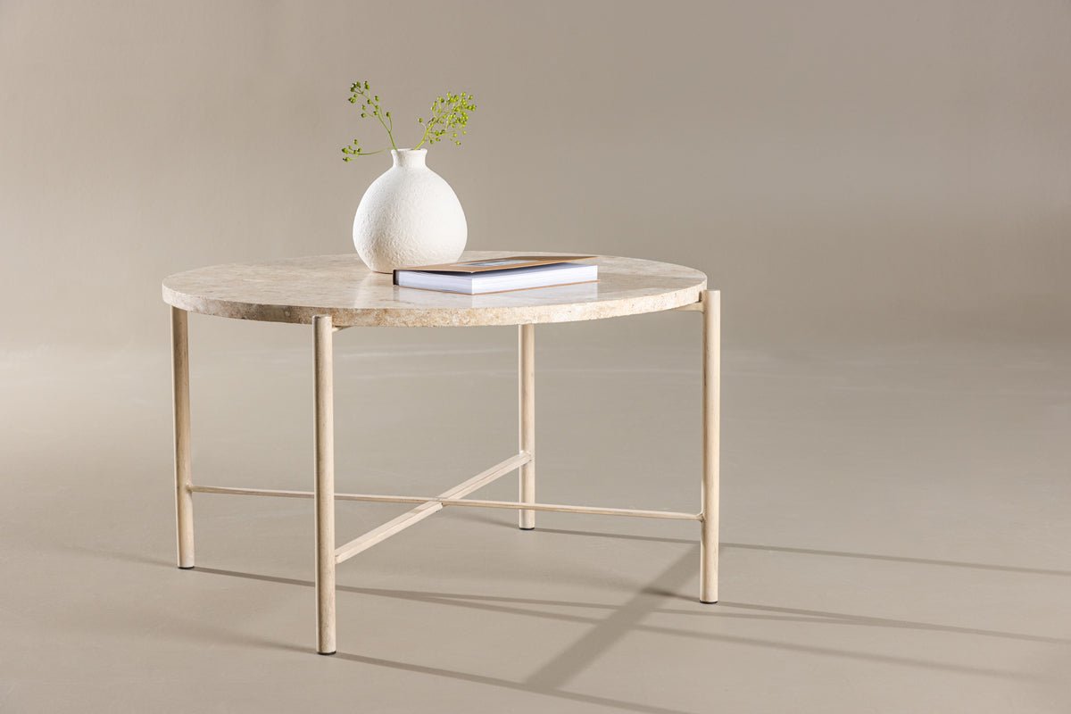Coffee table/side table Sandelo - with tabletop made of stone
