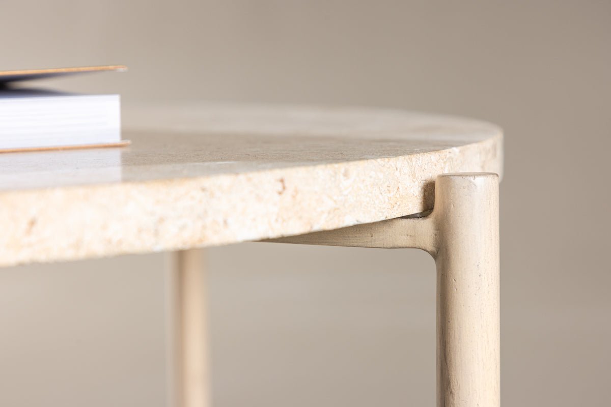 Coffee table/side table Sandelo - with tabletop made of stone