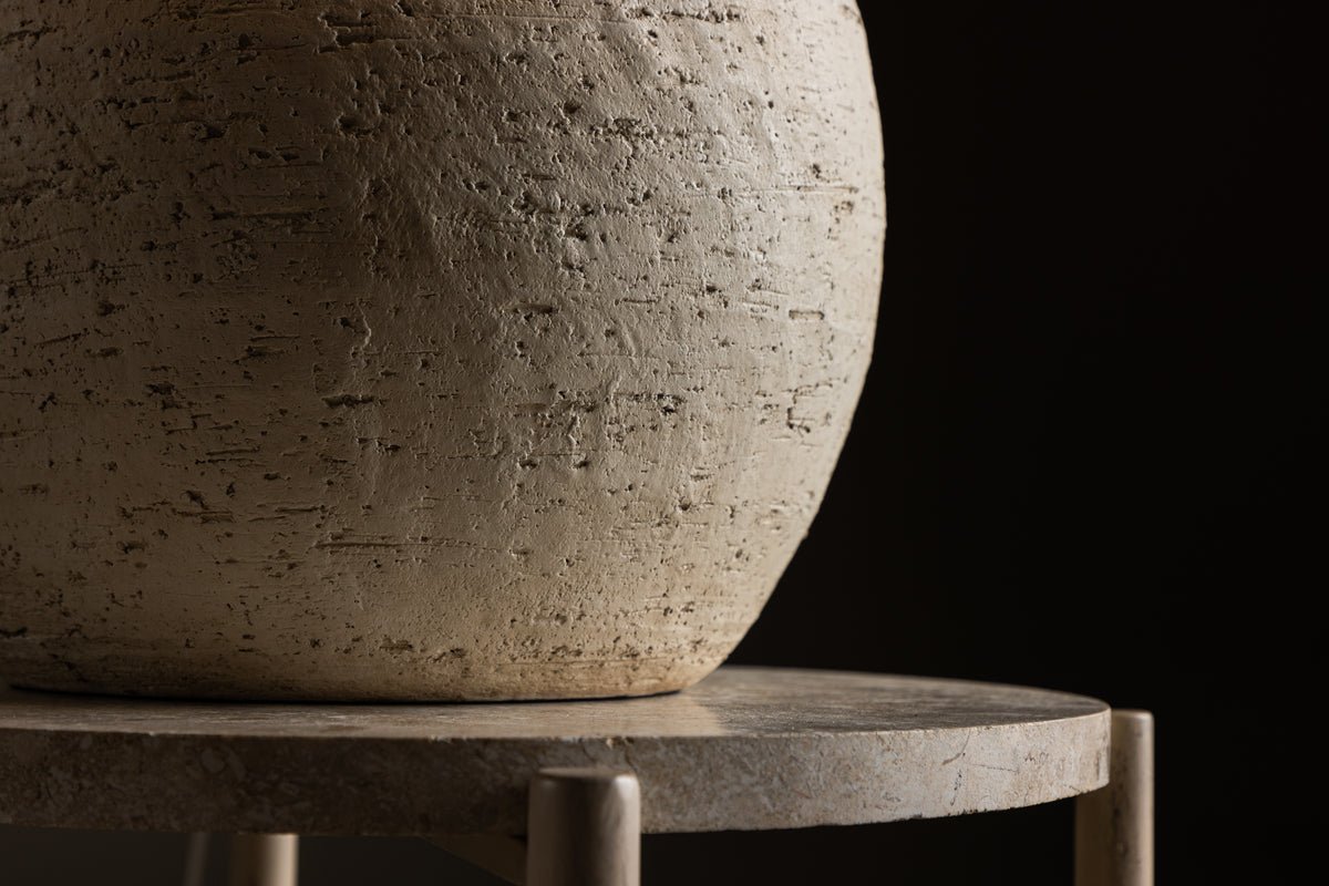 Tischlampe „Alvesta“ – Rustikale Terrakotta-Basis mit weißem Jute-Lampenschirm