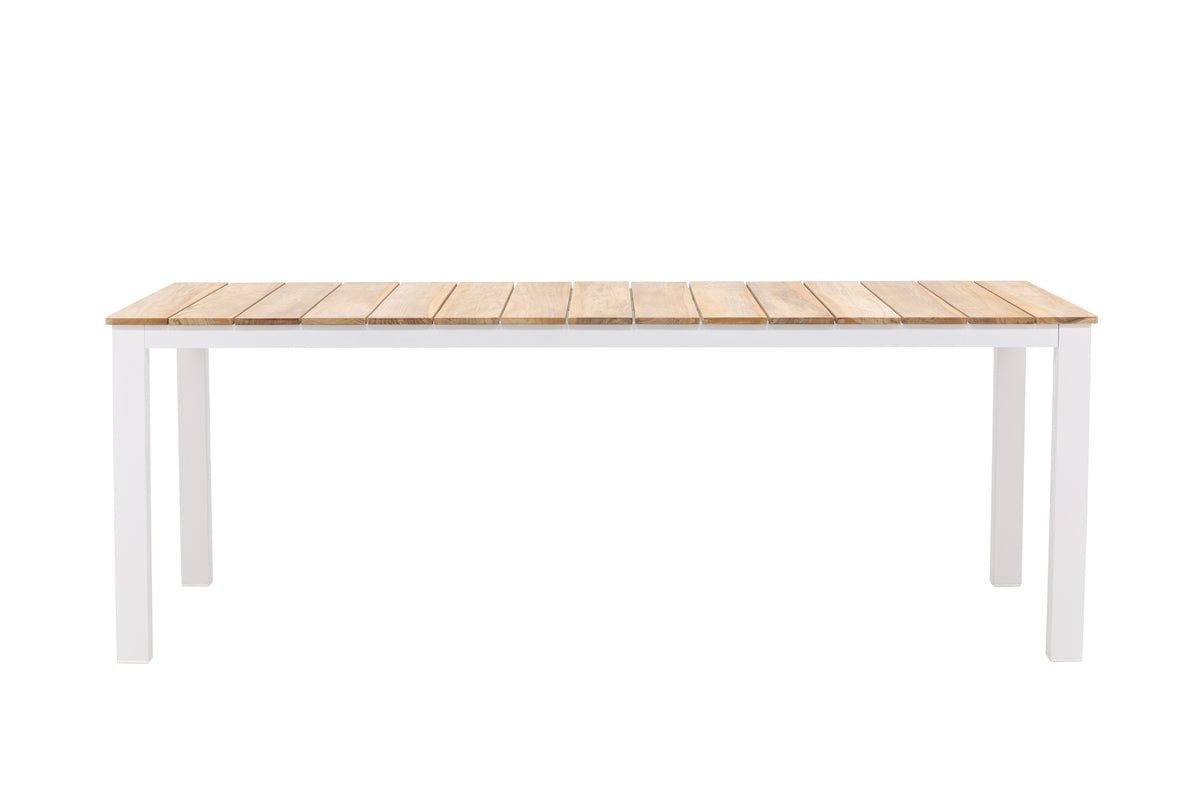 Garden Dining Table Eliano - 210x100 cm with a Teak Wood Tabletop in Natural Finish