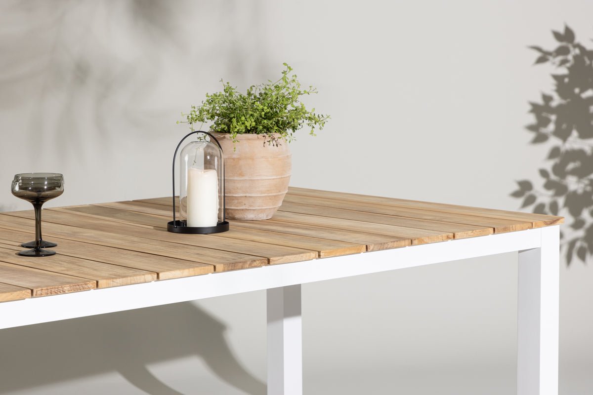 Garden Dining Table Eliano - 210x100 cm with a Teak Wood Tabletop in Natural Finish