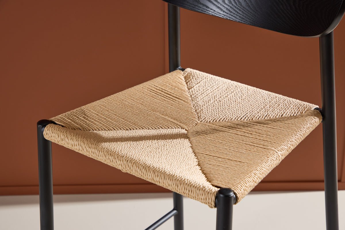 Bar stool Savannah - with a seat made of natural rope weave