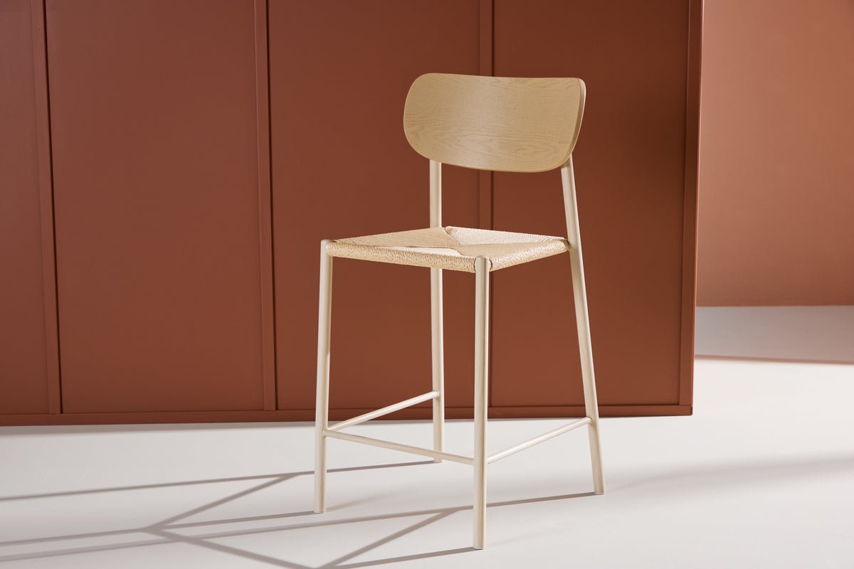 Bar stool Savannah - with a seat made of natural rope weave