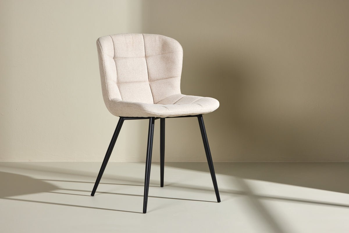 2-piece set - Angelica chair elegant combination of Beige and Black