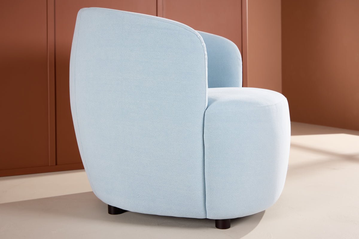 Armchair Bobby - Light Blue Single Seater in Birch
