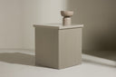 Side table Alvero – in beige grooved look