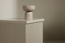 Side table Alvero – in beige grooved look