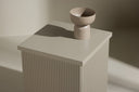 Side table Alvero – in beige grooved look