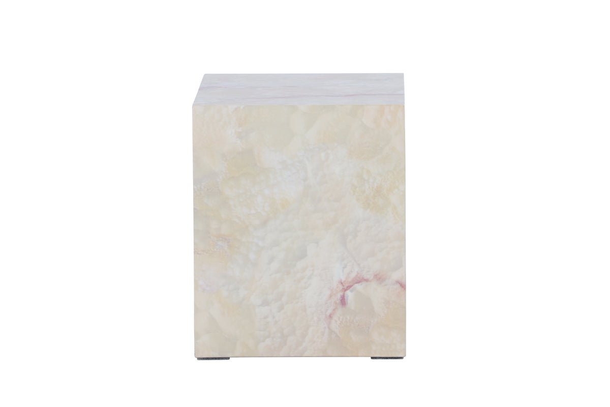 Side table Quadro – in Beige with stone look
