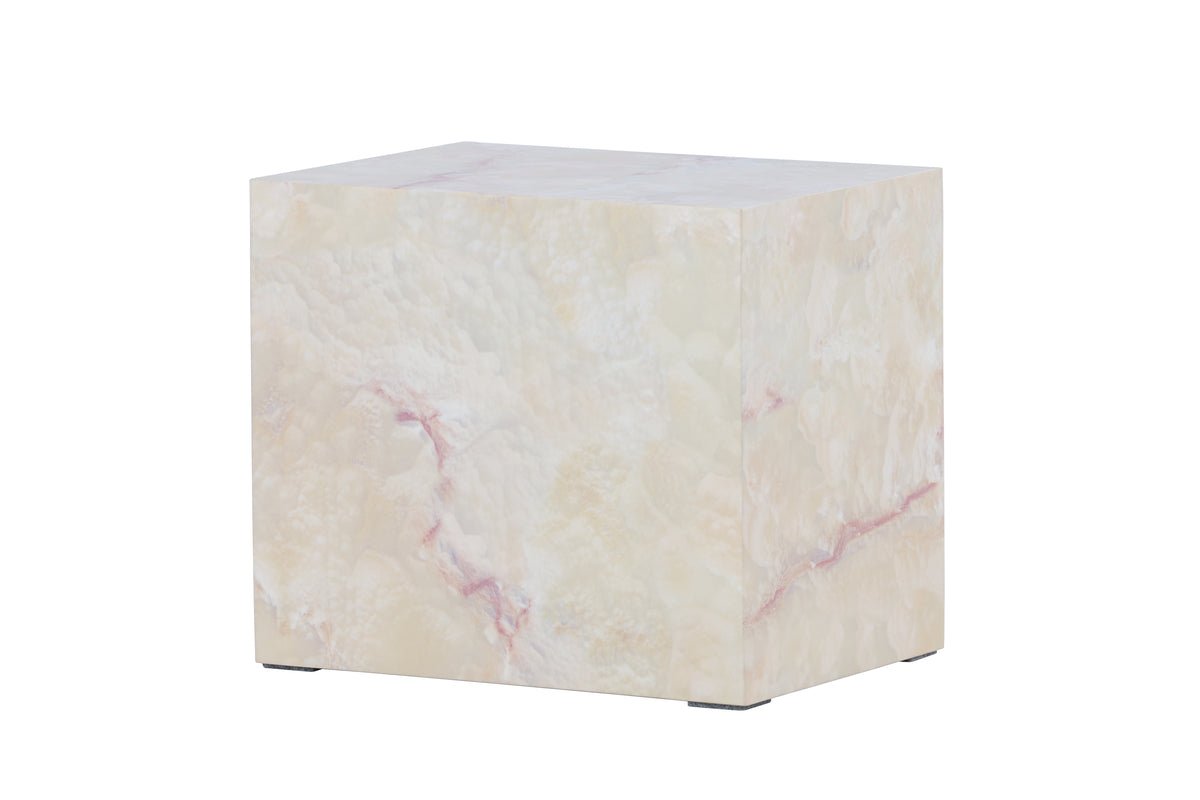 Side table Quadro – in Beige with stone look