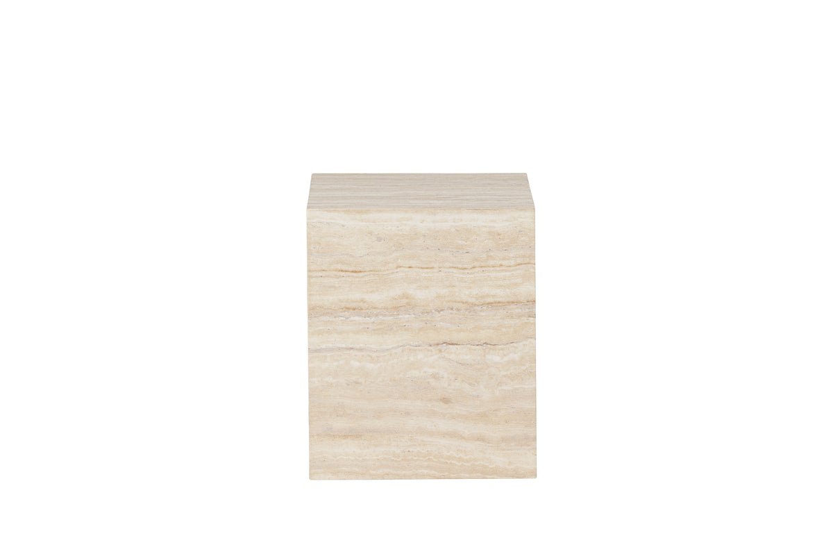 Side table Quadro – in Beige with stone look