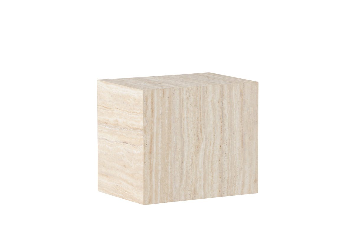 Side table Quadro – in Beige with stone look