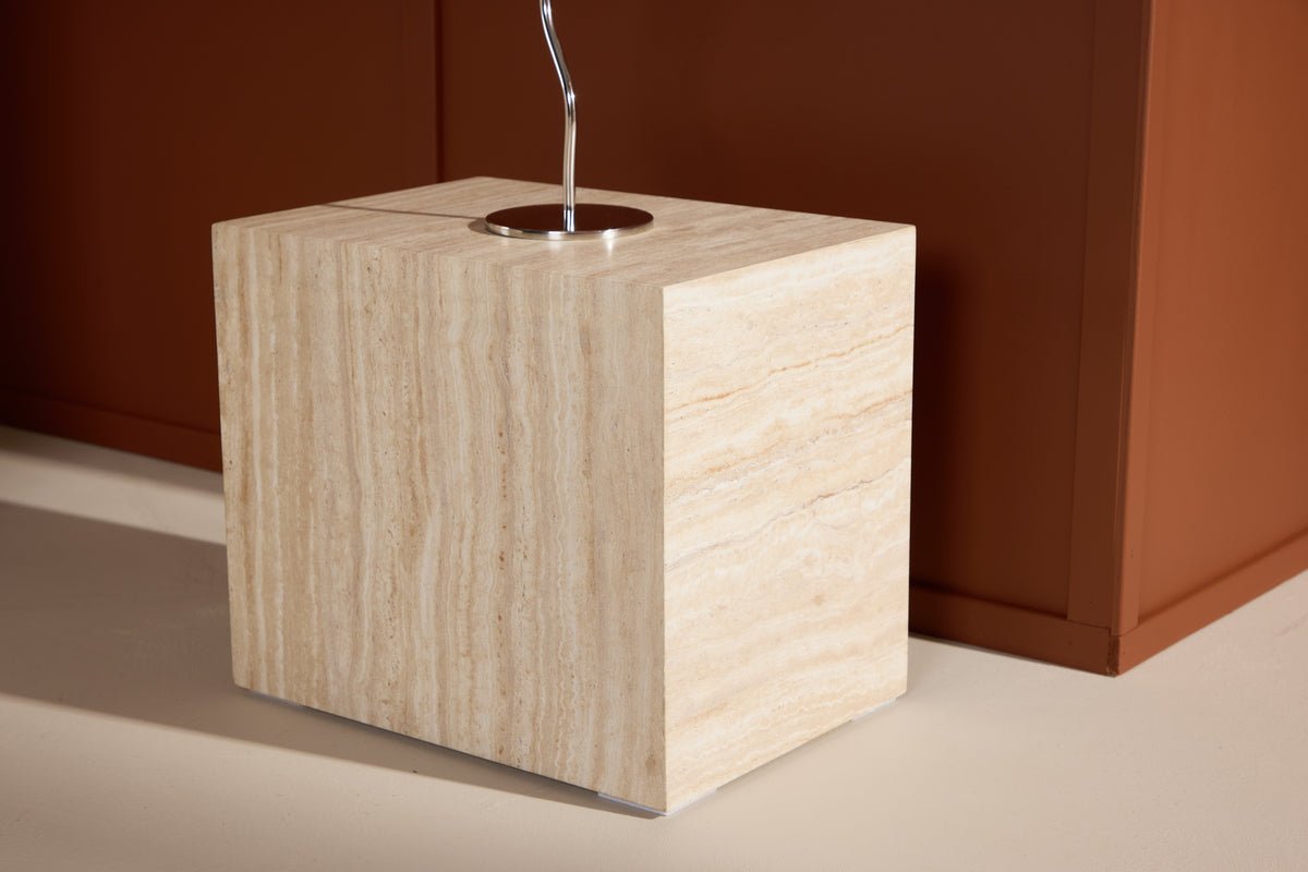 Side table Quadro – in Beige with stone look