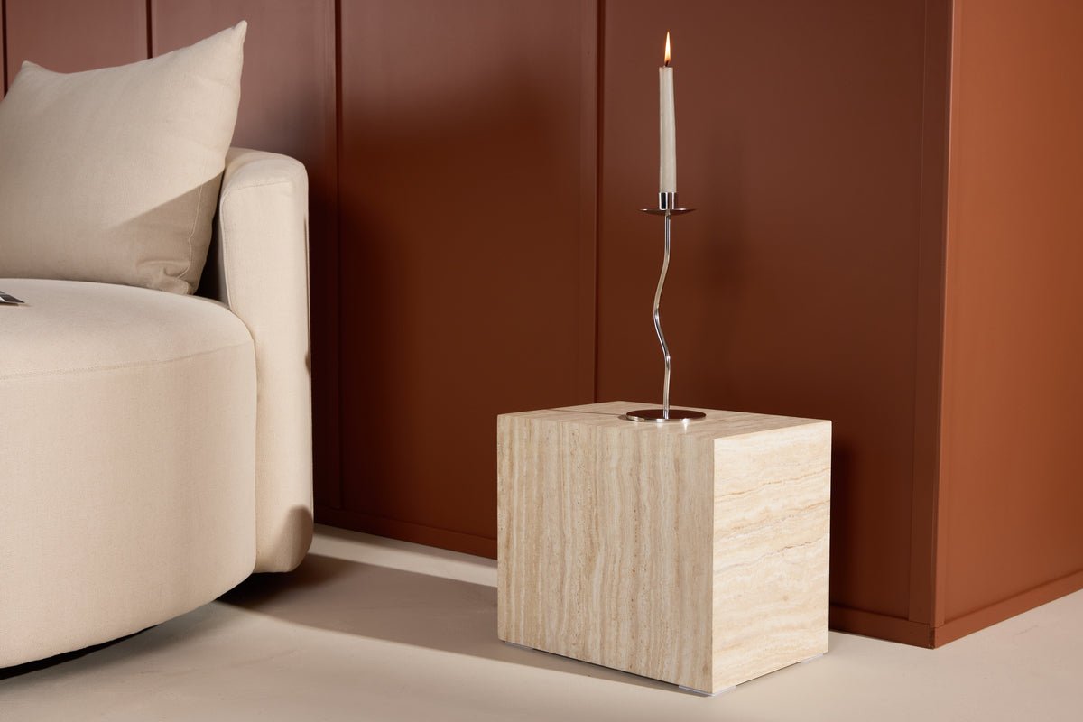 Side table Quadro – in Beige with stone look