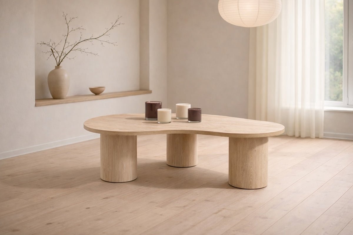 Coffee table Garino - organic design in wood look