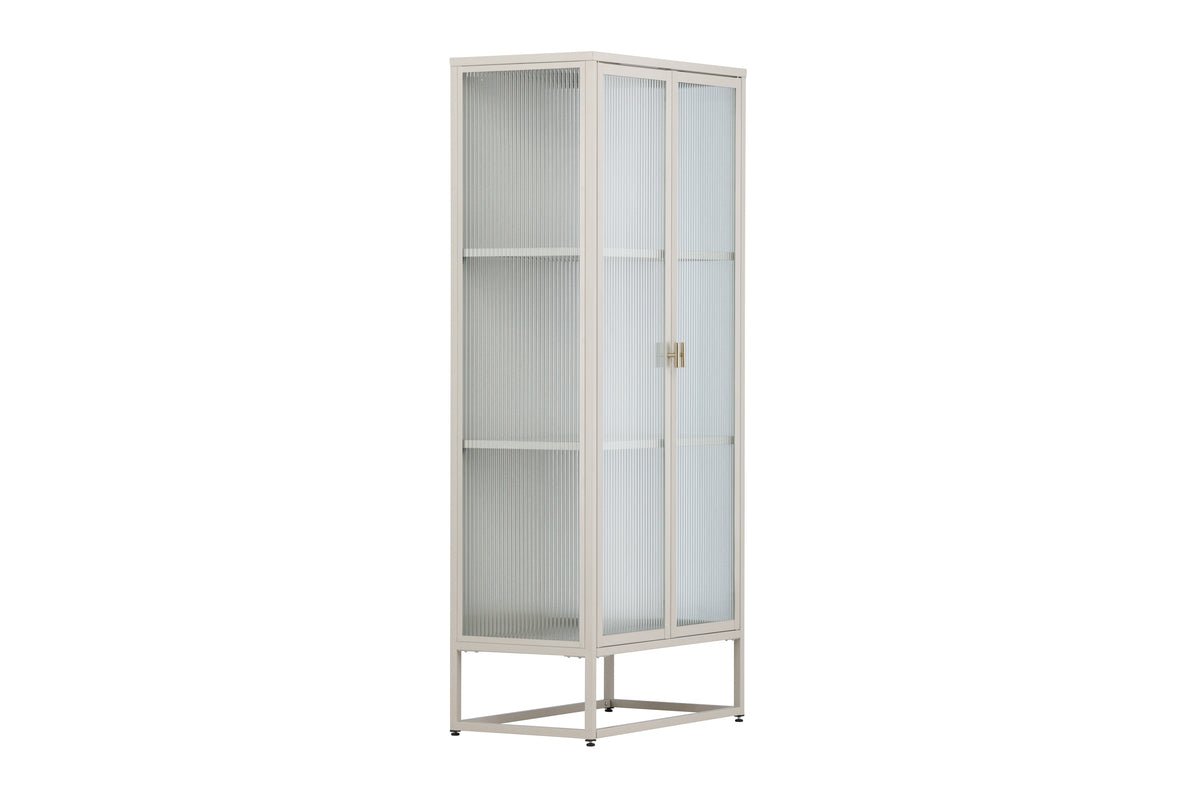 Chest of drawers/display cabinet Lenora – Beige, modern-classy with retro accent