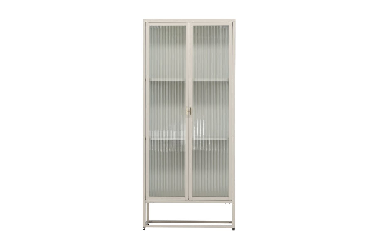 Chest of drawers/display cabinet Lenora – Beige, modern-classy with retro accent