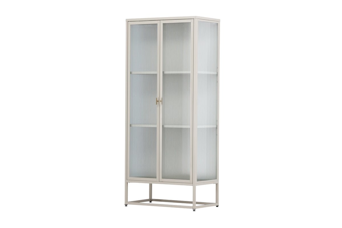 Chest of drawers/display cabinet Lenora – Beige, modern-classy with retro accent