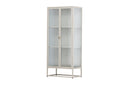 Chest of drawers/display cabinet Lenora – Beige, modern-classy with retro accent
