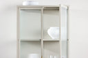 Chest of drawers/display cabinet Lenora – Beige, modern-classy with retro accent