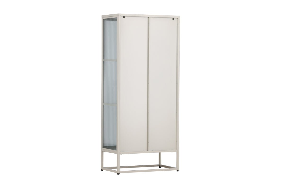 Chest of drawers/display cabinet Lenora – Beige, modern-classy with retro accent