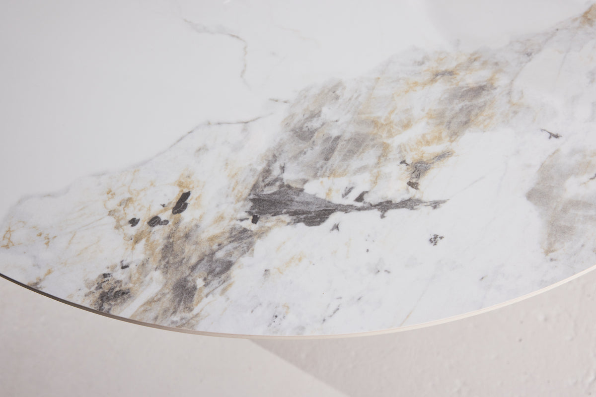 Dining table Maris - made of sintered stone in beige marble look