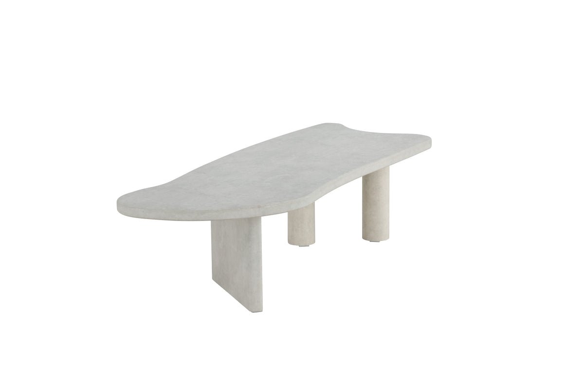 Couchtisch Adam -  in Betonoptik Hellgrau mit asymmetrischem Design