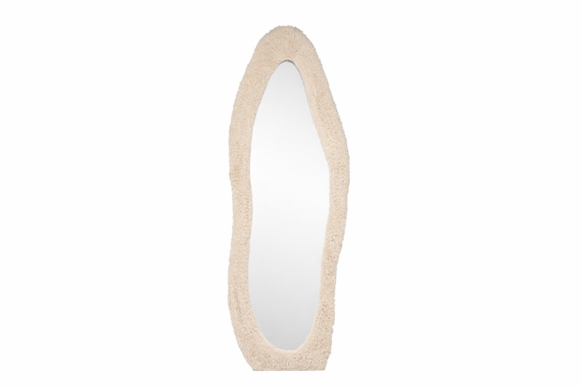 Mirror Rachel - in Beige with Faux Fur Frame