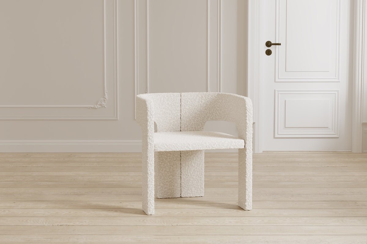 Set of 2 - Dining Chair Cati in White for Dining Room or Living Room