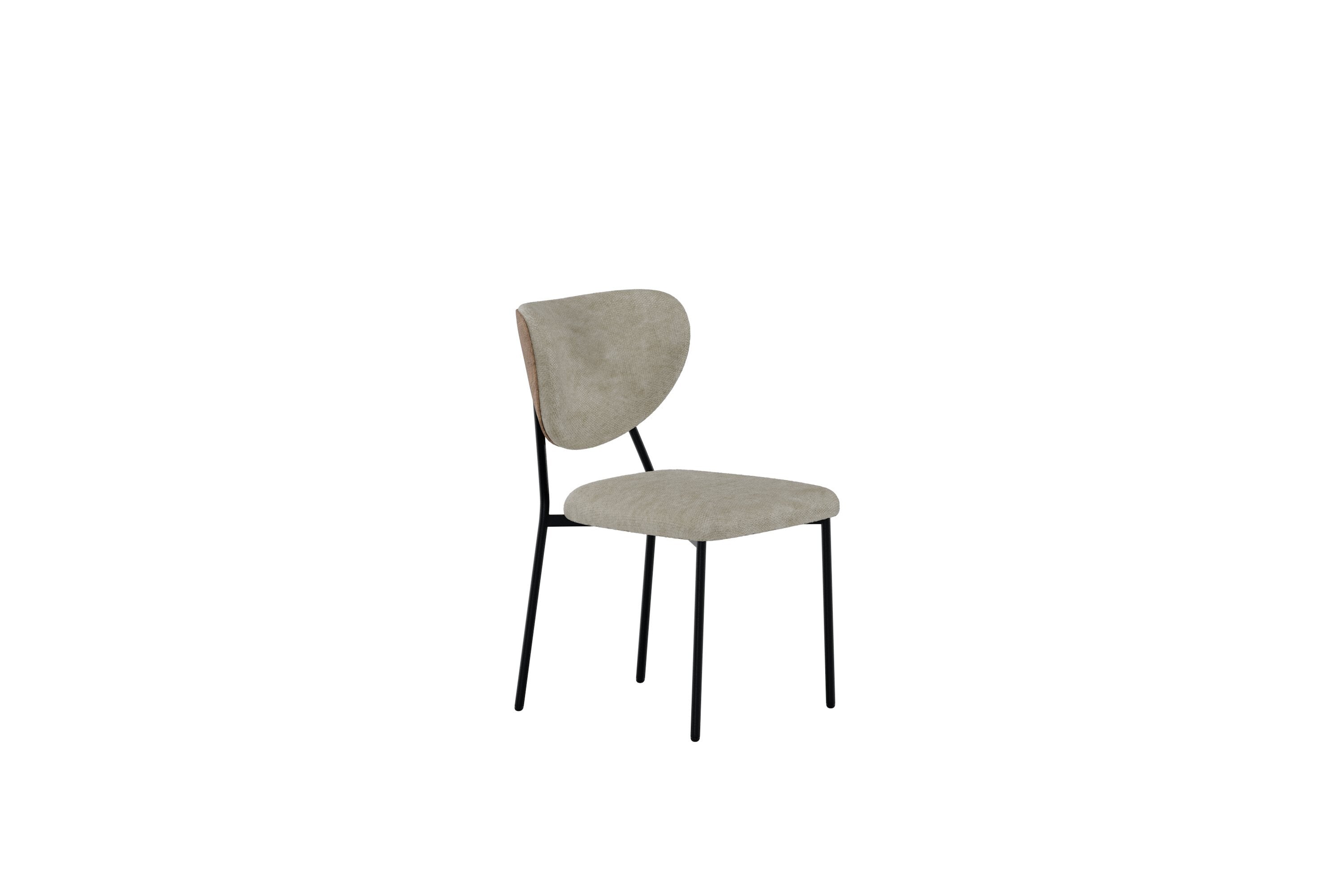 Set of 2 - Chair Norela with beige velvet fabric