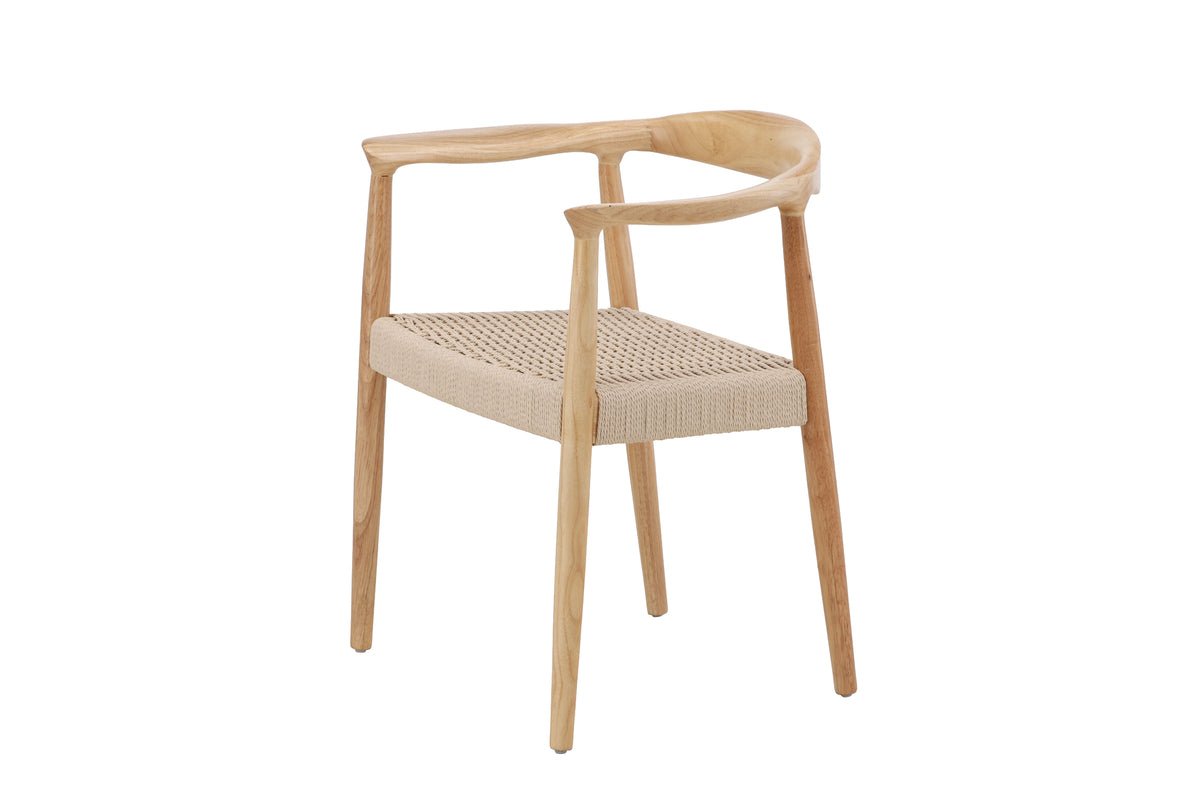 2-piece set - Chair Leli made of rubberwood and rope weave
