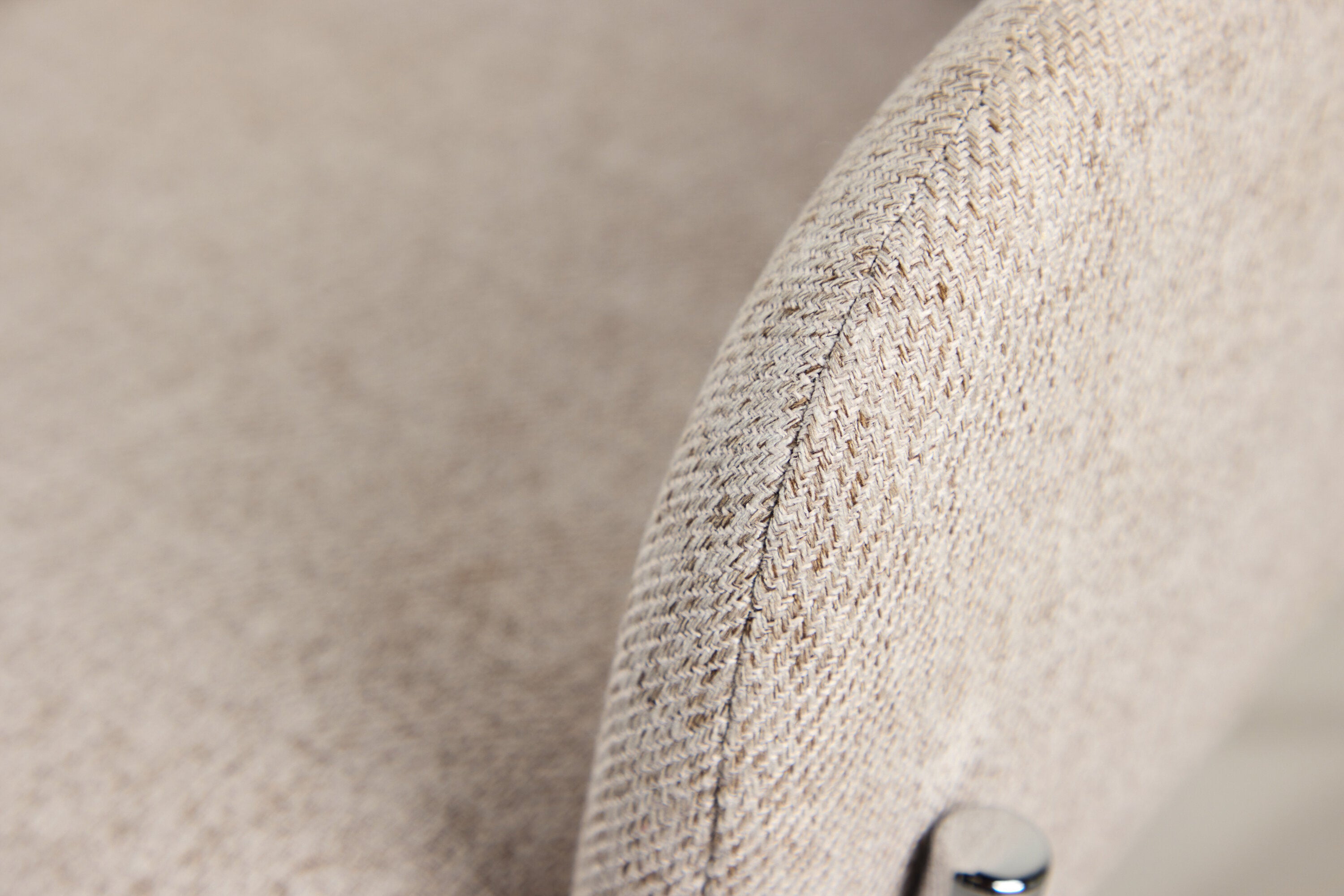 Stuhl Helora in Beige aus Polyester-Leinen