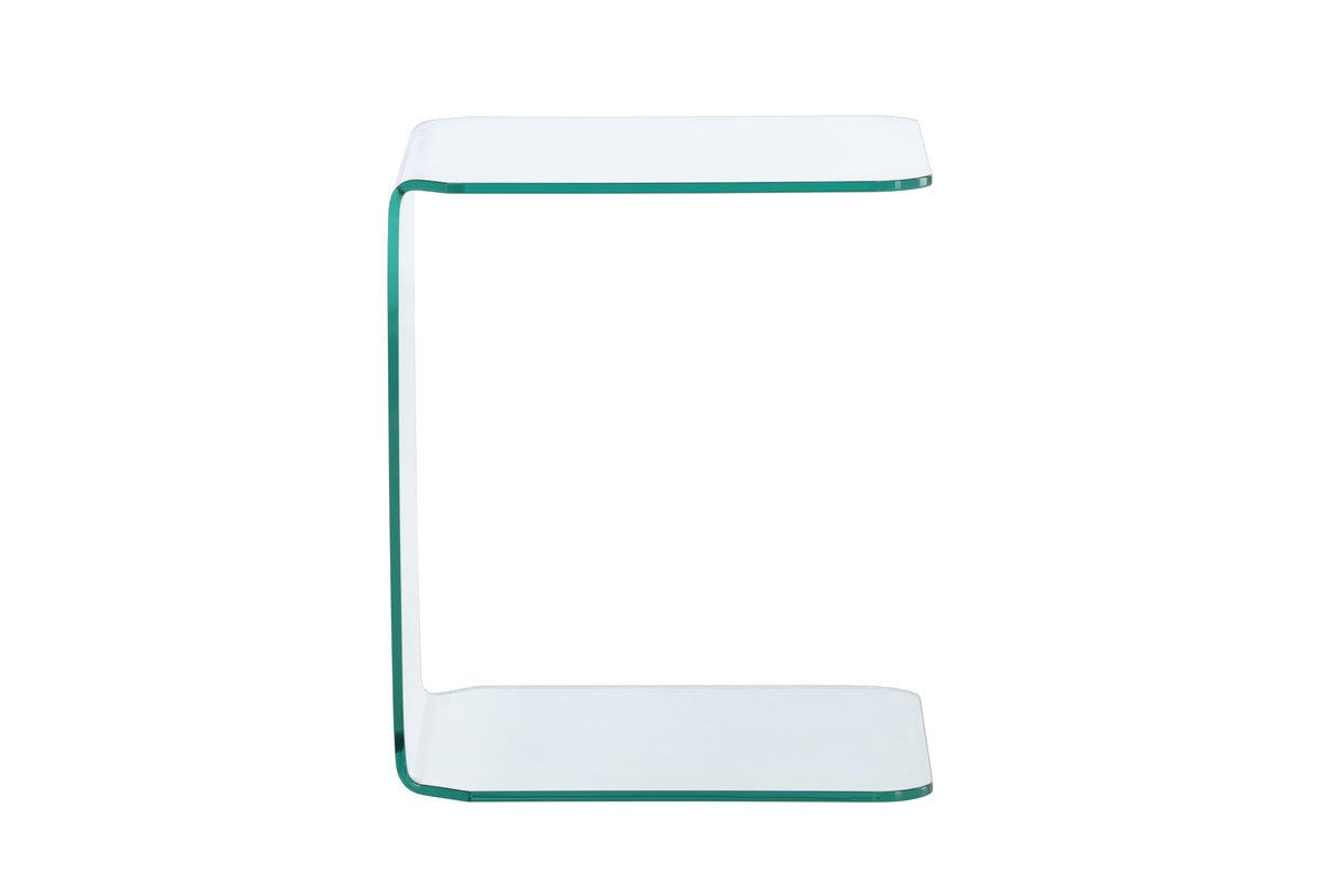Side table Vetro – 45 × 45 cm in clear glass