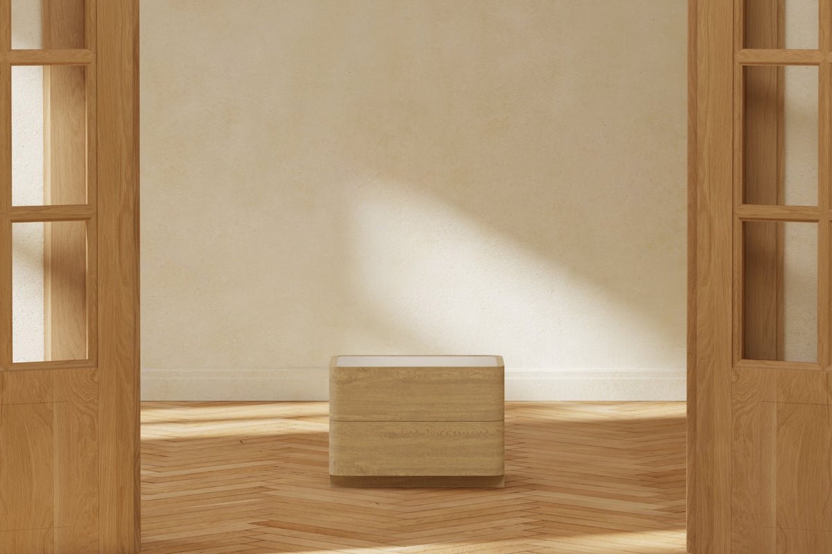 Side Table Doreno - in Natural Wood Appearance