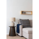 Table lamp Lunaro – Ceramic base in stone look with fabric shade